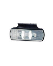 Lampa obrysowa diodowa z odblaskiem biała z wieszakiem 12/24V