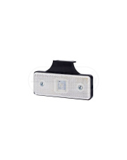 Lampa obrysowa prostokątna z diod 12/24V Biała z wieszakiem mocowanie za lampą