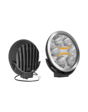 Refl.drogowy 3F LEDF fi220 2400lm/LC50 12/24V+osłona pełna,przew.0.5m,ramka chrom.,