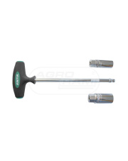 Uchwyt T z nasadkami do świec 16mm+21mm 3/8