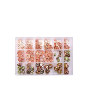 Podkładki i korki spustowe 534szt Mix Cu