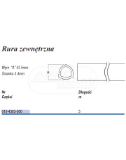 Rura trójkąt D43 T-3 zew