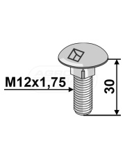 ŚRUBA ZAMKOWA M12X30 10.9 IND