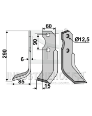 NÓŻ DO GLEBOGRYZARKI PEGORARO TL 3300/1 PRAWY